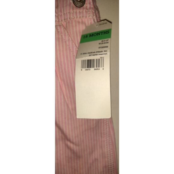 OshKosh Pink Pinstripe Denim Dress VESTBAK Overalls Jumper New NWT Tag Baby 18m - Picture 5 of 15